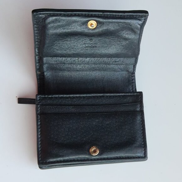Gucci 100% Authentic Black Leather GG Ophidia Card Case Bifold Designer Wallet - Picture 6 of 16